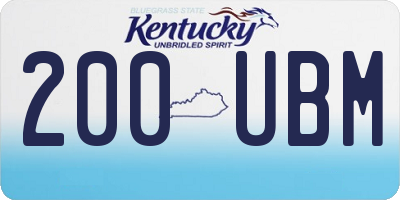 KY license plate 200UBM