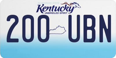 KY license plate 200UBN