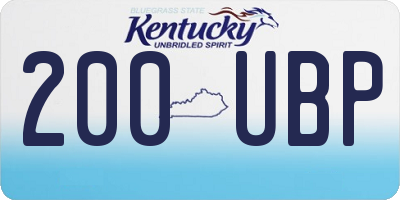 KY license plate 200UBP