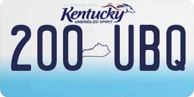 KY license plate 200UBQ