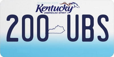 KY license plate 200UBS