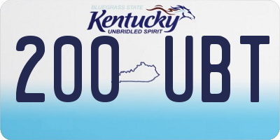KY license plate 200UBT