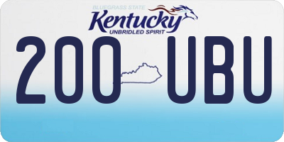 KY license plate 200UBU