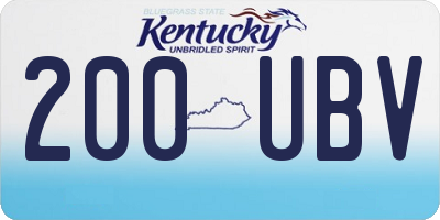 KY license plate 200UBV
