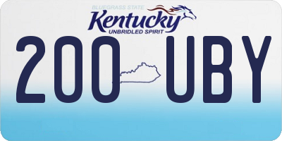 KY license plate 200UBY
