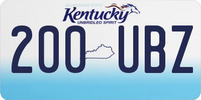 KY license plate 200UBZ
