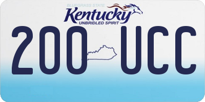 KY license plate 200UCC
