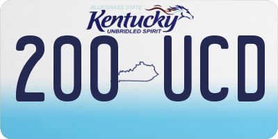 KY license plate 200UCD