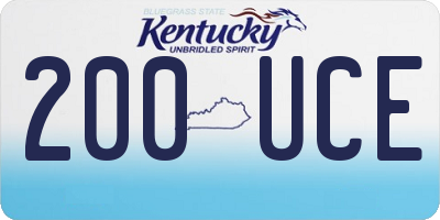 KY license plate 200UCE