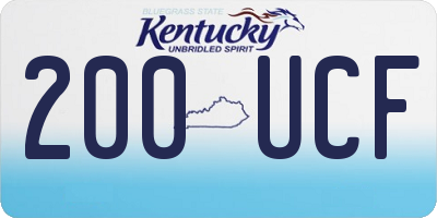 KY license plate 200UCF