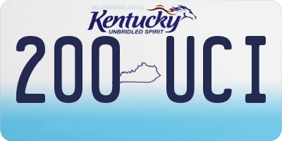 KY license plate 200UCI