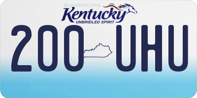 KY license plate 200UHU