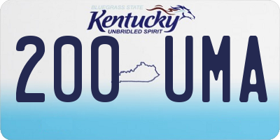 KY license plate 200UMA