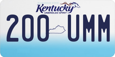 KY license plate 200UMM