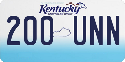 KY license plate 200UNN