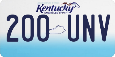 KY license plate 200UNV