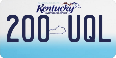 KY license plate 200UQL