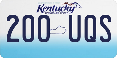KY license plate 200UQS