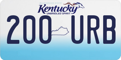 KY license plate 200URB