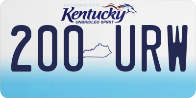 KY license plate 200URW