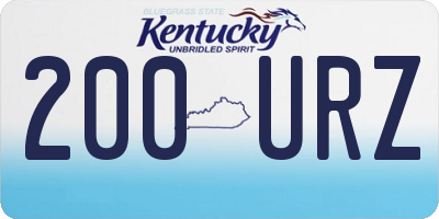 KY license plate 200URZ