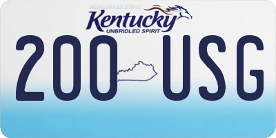 KY license plate 200USG