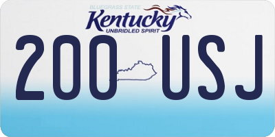 KY license plate 200USJ