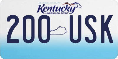 KY license plate 200USK