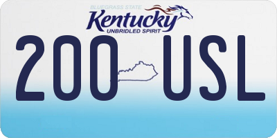 KY license plate 200USL