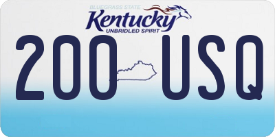 KY license plate 200USQ
