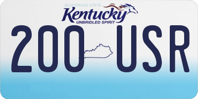 KY license plate 200USR