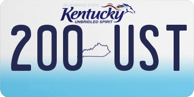 KY license plate 200UST
