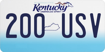 KY license plate 200USV