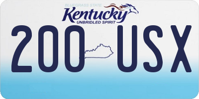 KY license plate 200USX