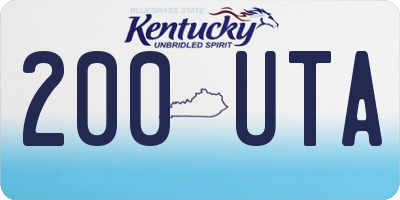 KY license plate 200UTA