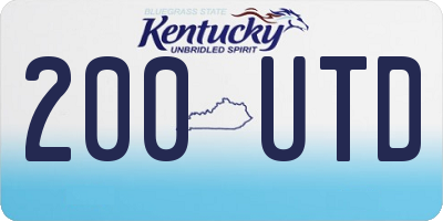KY license plate 200UTD