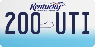 KY license plate 200UTI
