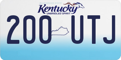 KY license plate 200UTJ
