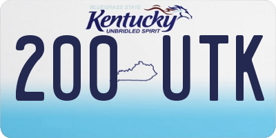 KY license plate 200UTK