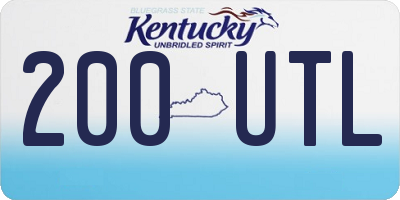 KY license plate 200UTL