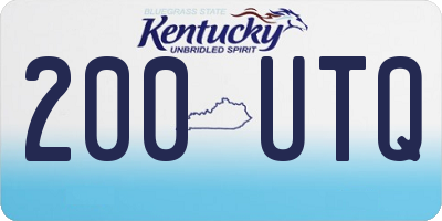 KY license plate 200UTQ