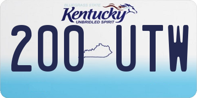 KY license plate 200UTW