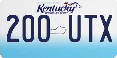 KY license plate 200UTX