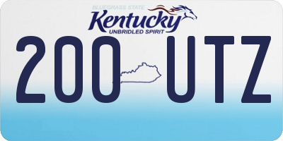 KY license plate 200UTZ