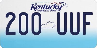KY license plate 200UUF