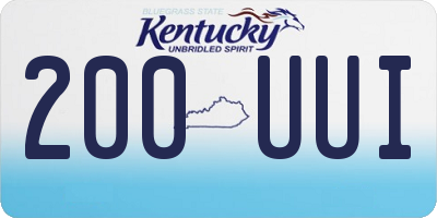 KY license plate 200UUI