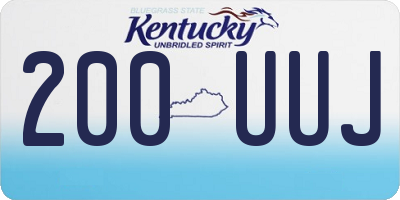 KY license plate 200UUJ
