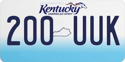 KY license plate 200UUK