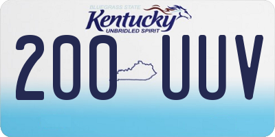 KY license plate 200UUV