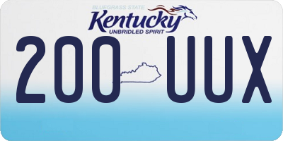 KY license plate 200UUX